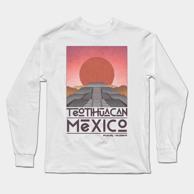 Teotihuacan, Mexico Long Sleeve T-Shirt by JDP Designs